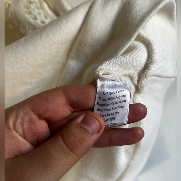 NWT Johnny Was 4Love and Liberty Antique White Eyelet Sweater Size S - Picture 4 of 4